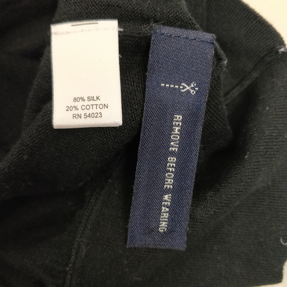 BR silk/cotton mock-neck sweater tie neck - Picture 8 of 8